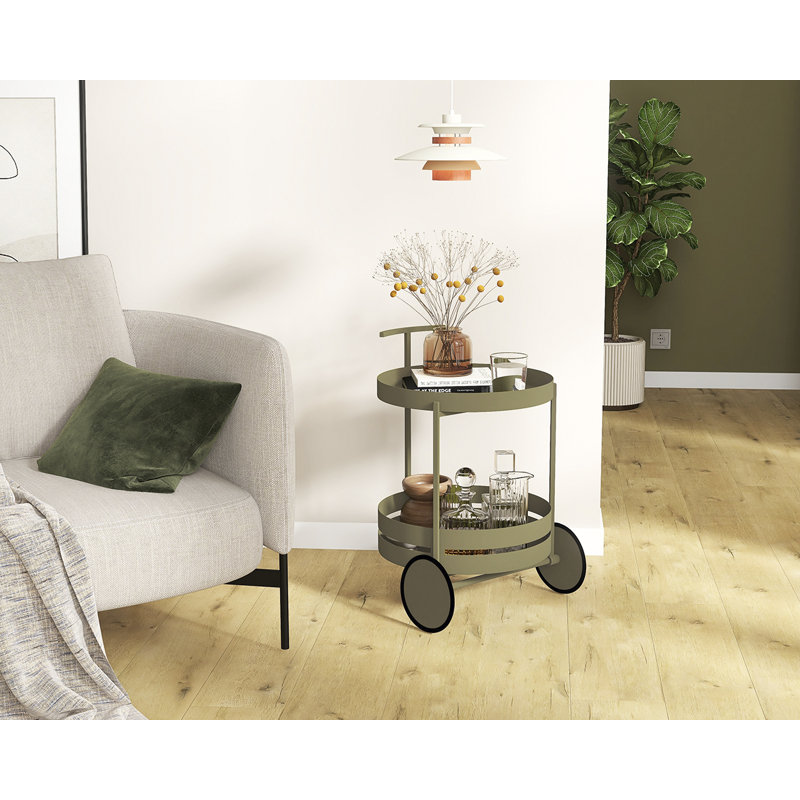 Kees Steel Tubing Bar Cart, Mineral Green