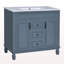 Meuble-lavabo 36 po avec lavabo supérieur, armoire de rangement moderne avec 2 portes à fermeture douce et 2 tiroirs, meuble-lavabo simple-536902826