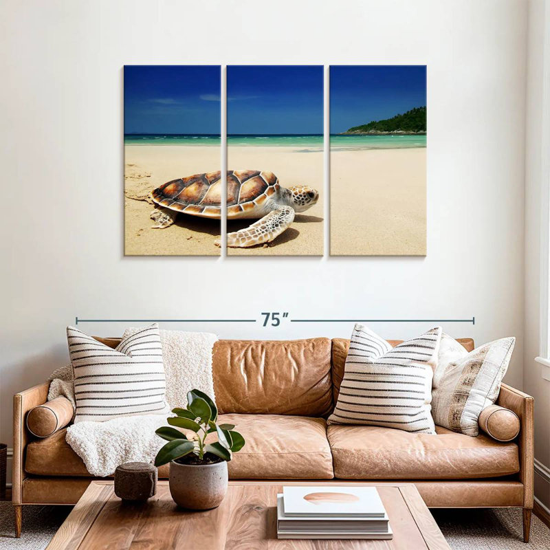 Turtle On Beach, 36" H x 57" W