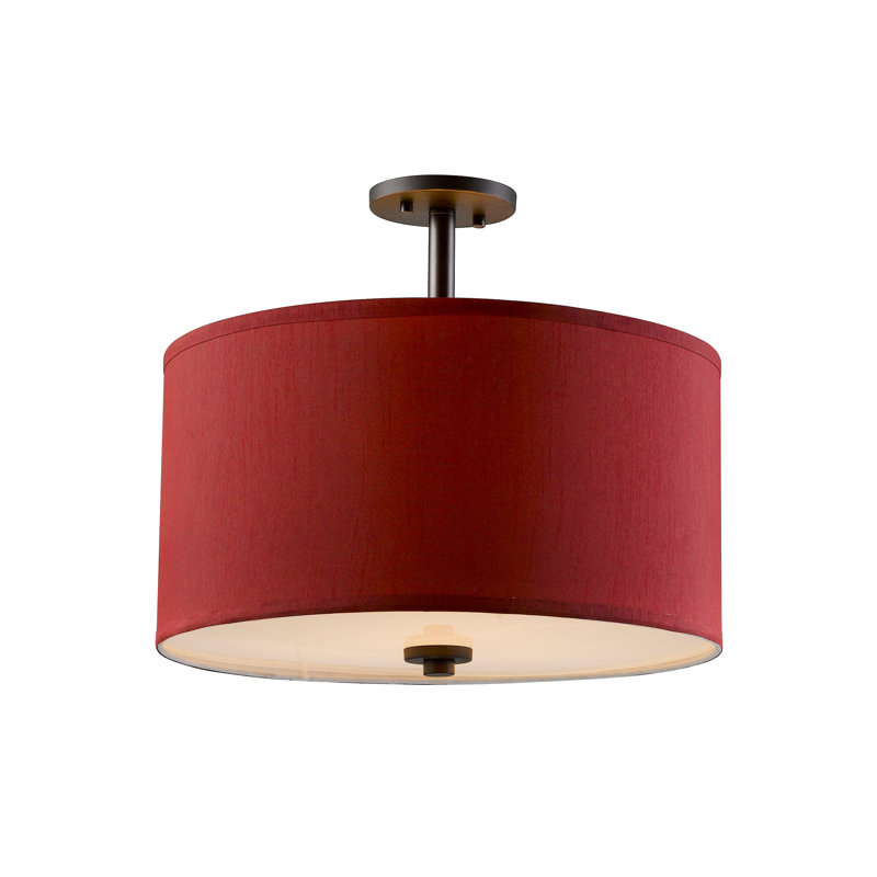 Smeralda Flush Mount, Maroon, Bronze, Medium, 7"H x 15"W x 15"D