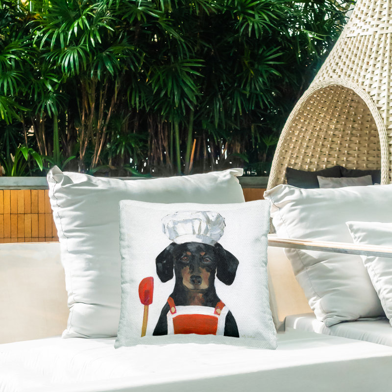 Coussin d'extérieur Kitchen Kitchen Dog Design par Sally Swatland
