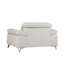 Chaise blanche avec appui-tête réglable en cuir véritable-49040788