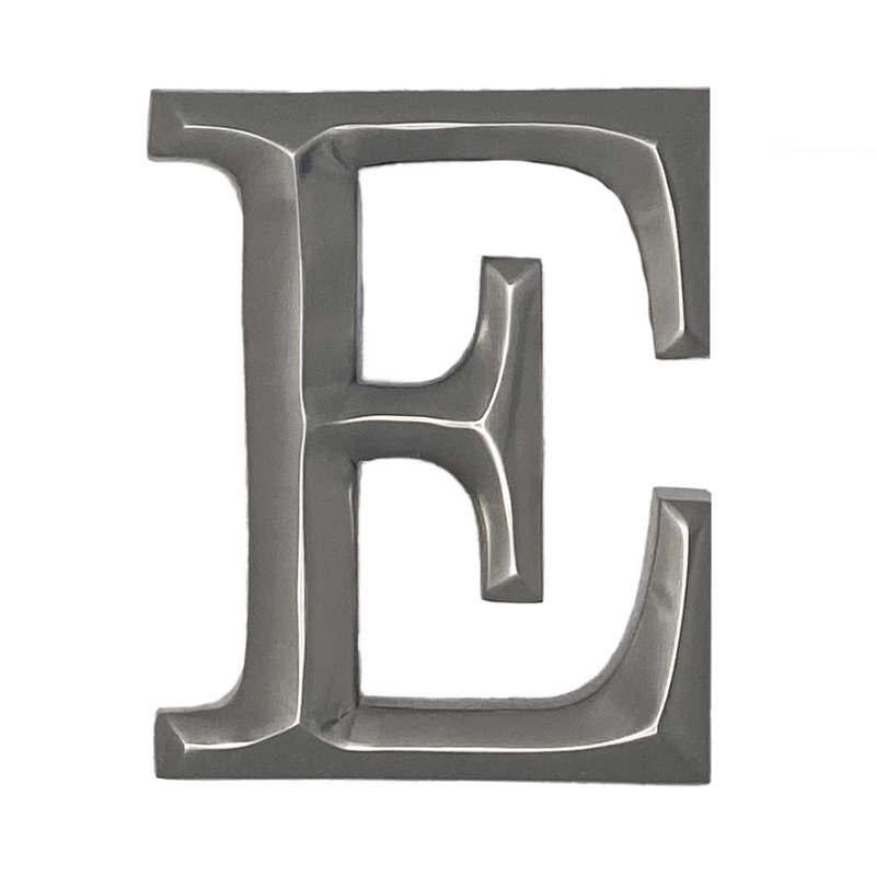 Heurtoir de porte lettre monogramme, Nickel, E