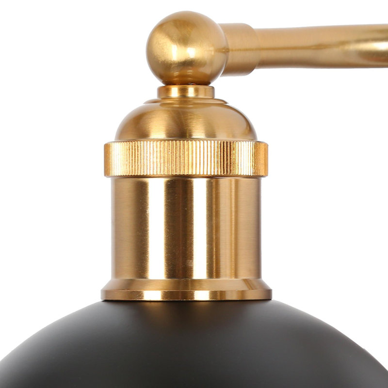 Mantasha 3-Light Dimmable Modern Black/Brass Vanity Light, Black/Gold