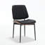 Chaise d'appoint moderne en similicuir avec dossier en bois de noyer-77322927