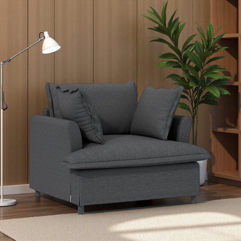 Module de canapé surdimensionné à siège simple de 37 po pour canapé modulaire modulaire, fauteuil à assise large en chenille avec coussins