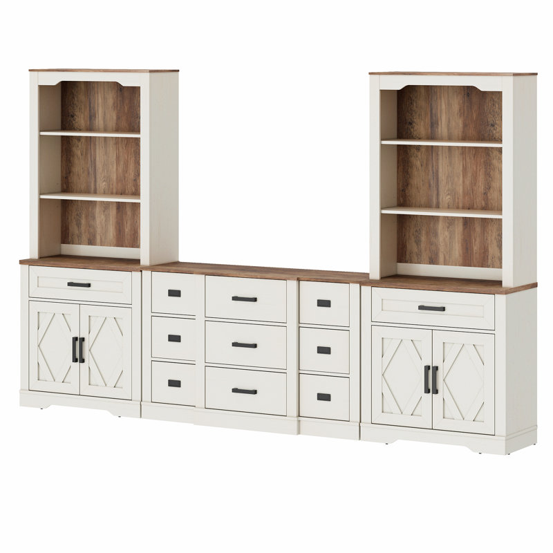 Console télé de style Mid-Century Laziza, Blanc