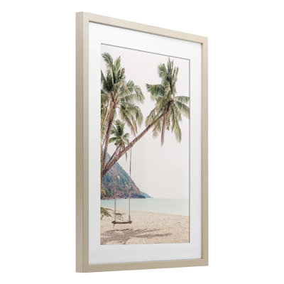 «Rope Swing on Palm Tree», reproduction sous verre encadrée, design par Sissi et Seb