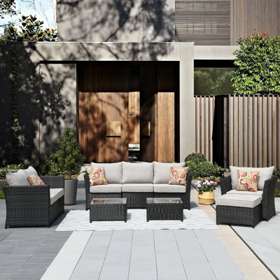 Grano 6 - Person Modular Patio Conversation Set with Cushions
