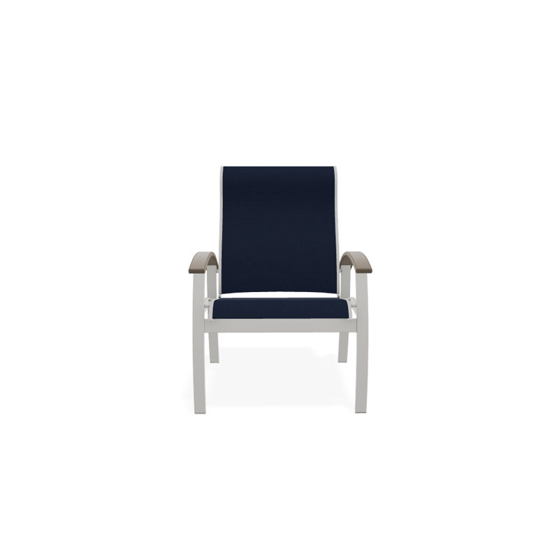 Chaise de patio Askar, Désert, Bleu marine 13D Sunbrella®, Neige texturée