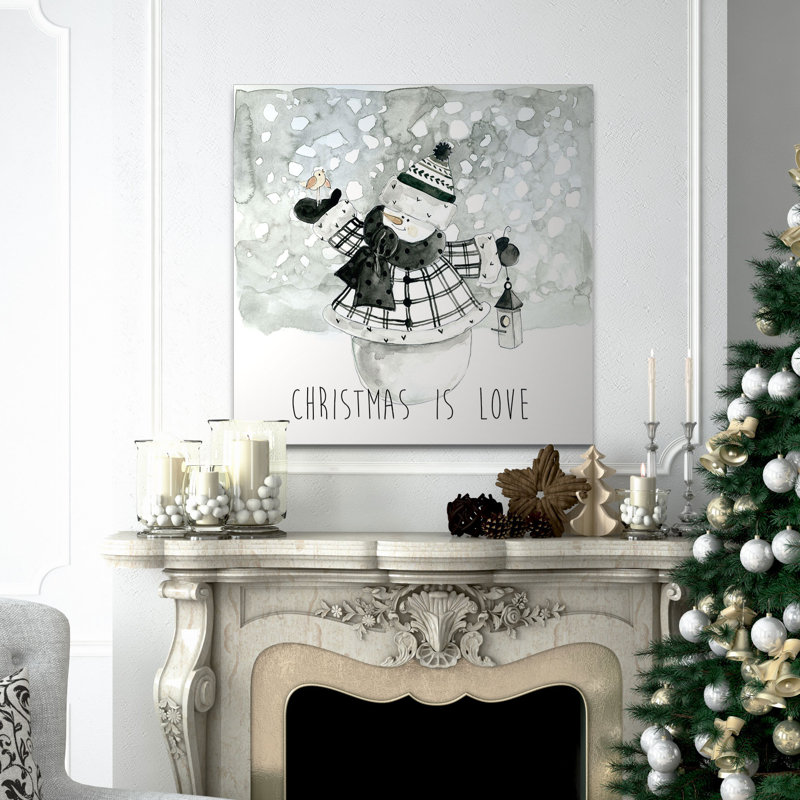 « christmas is love », peinture, H 16 po x l 16 po x P 1,5 po, Toile tendue