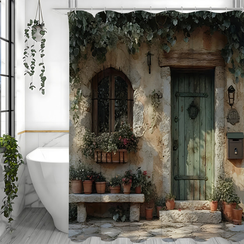 Shower Curtains with Hooks Included