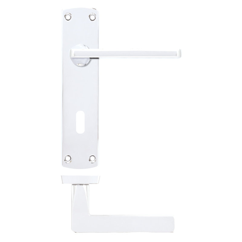 Single Dummy Door Handle, Polished Chrome