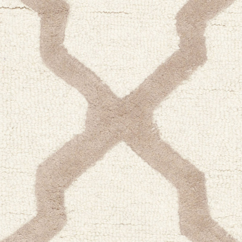 Cannen Hand Tufted Wool Geometric Rug, Square 8', Ivory/Beige