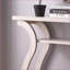 Table basse en chêne blanc avec pieds courbés pour le salon, plateau épais et amp; Tablettes peu encombrantes