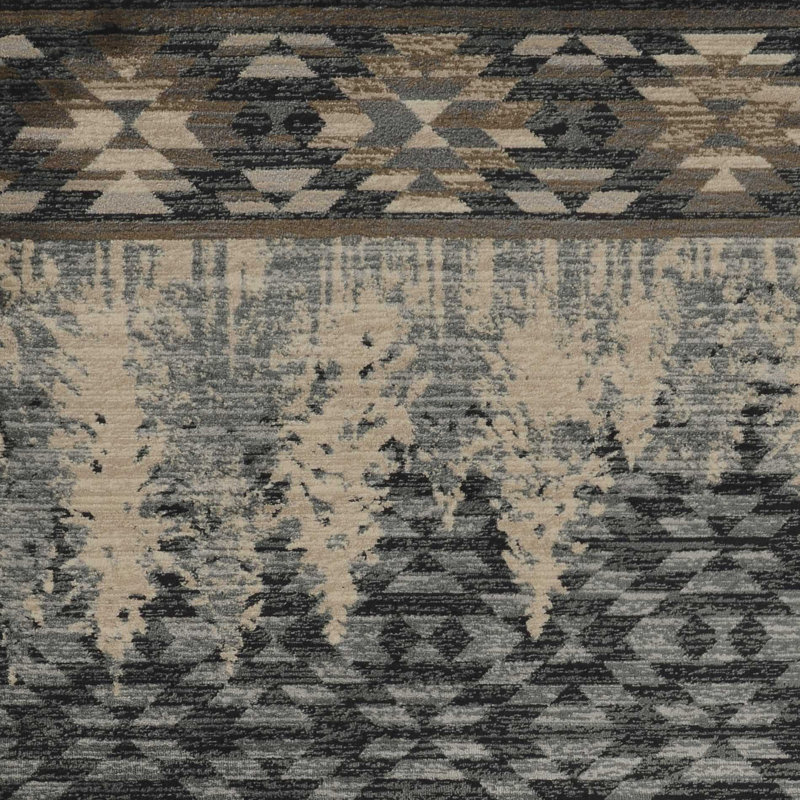 Tapis 3 pi x 5 pi bleu ardoise tissé à la machine Pinegrove Lodge