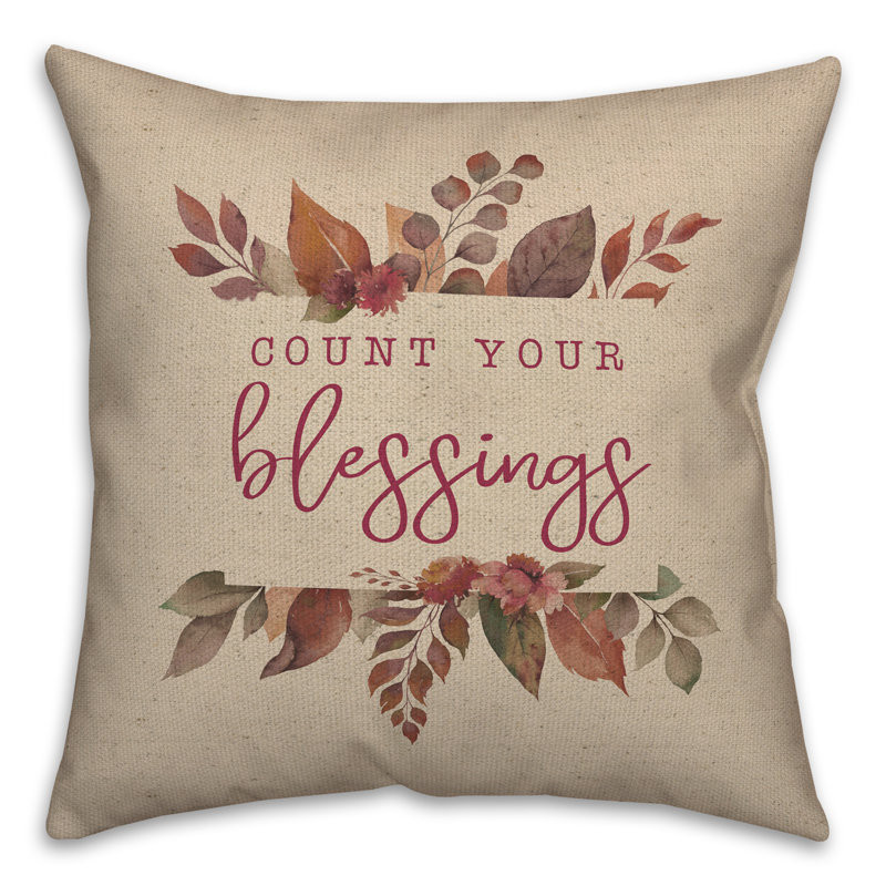 Coussin Count Your Blessings, H 18 po x l 18 po