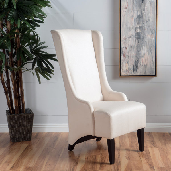 Caracole Barrel Roll Beige Performance Velvet Solid Back Caster Dining Side  Chair