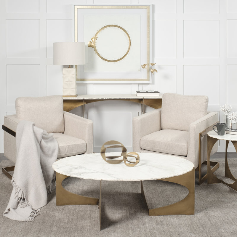 Giles Marble Top End Table, Black