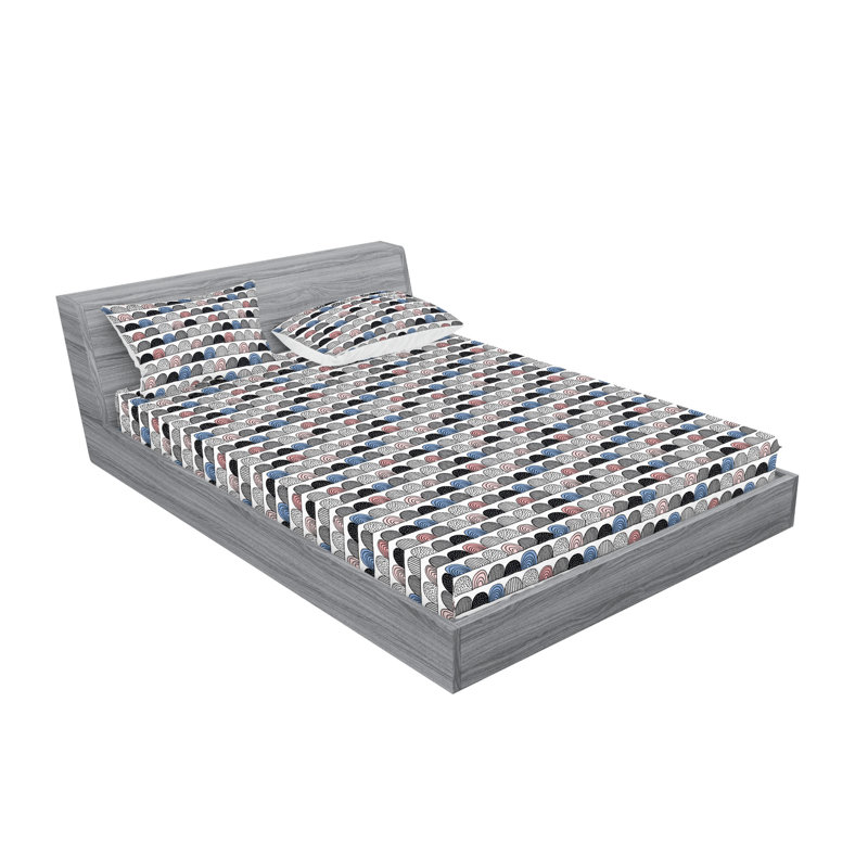 Drap-housse et taie décorative Ambesonne, Ensemble de draps pour lit double avec 2 taies d'o