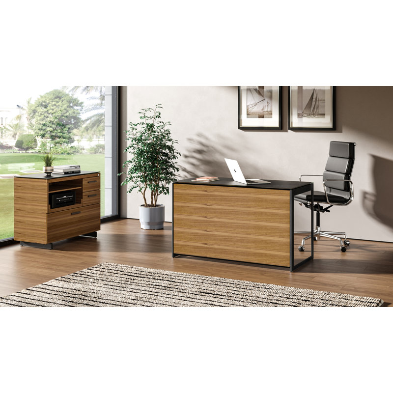Sequel 20 1 Panel Desk Privacy Panel, Charcoal Stained Ash, 26.75" H x 46.5" W x 0.25" D