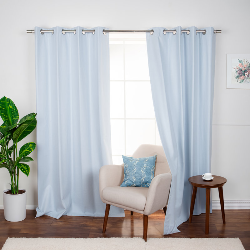 Shannetta Blackout Curtain Panel Pair, Iceblue, 52" W x 84" L