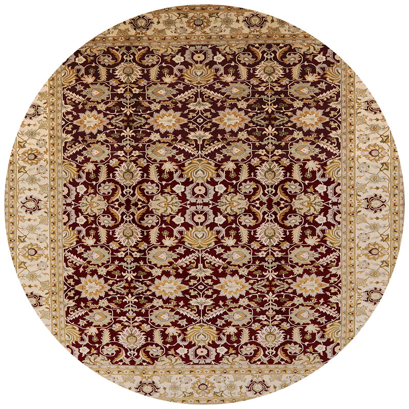 Tapis oriental beige / brun Spacek, Rond 3 pi