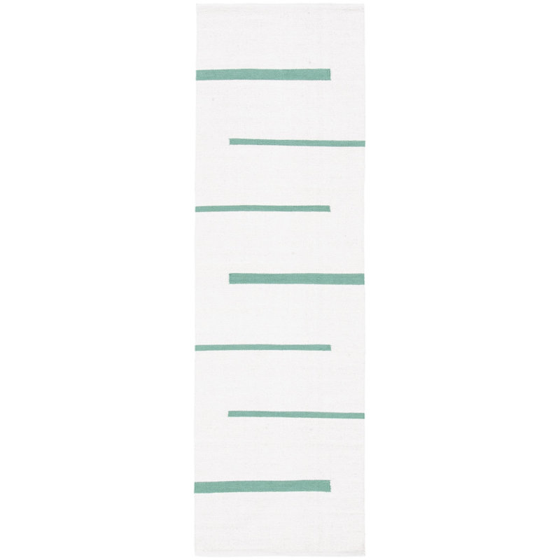 Estremara Hand Woven Cotton Striped Rug, Runner 2'3" x 8'