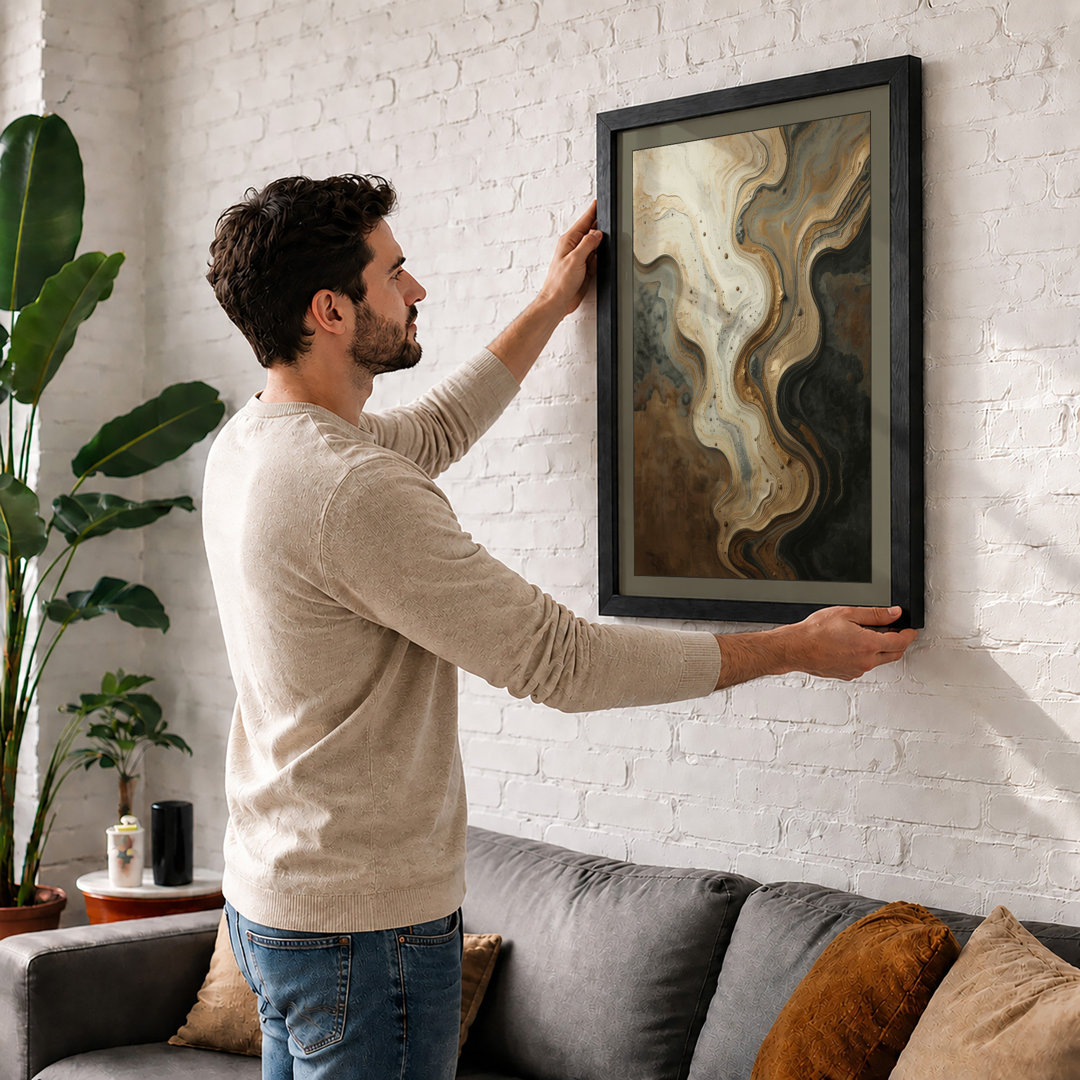 Divided Earth Abstract - Framed Print