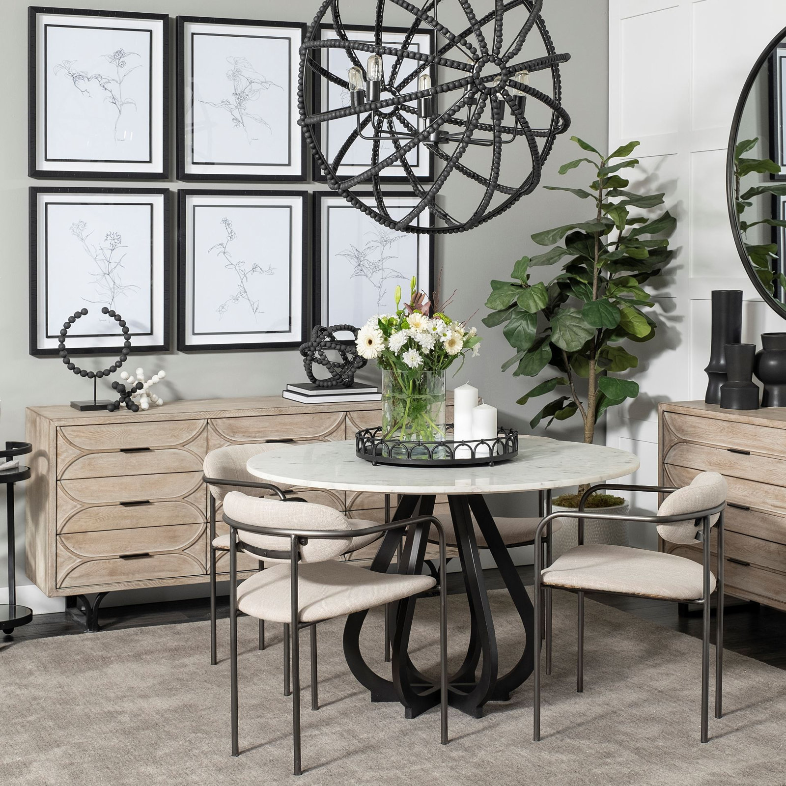 Diane Sideboard, Black/Light Brown