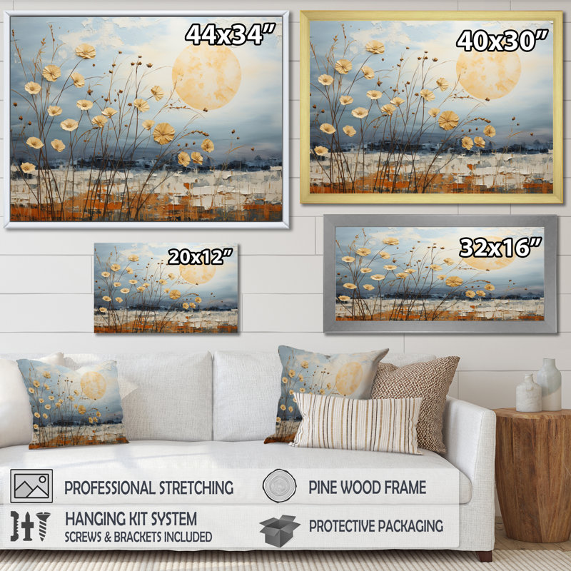 Nuage prairies collages - impression, H 30 po x l 40 po x P 1,5 po, Cadre photo blanc