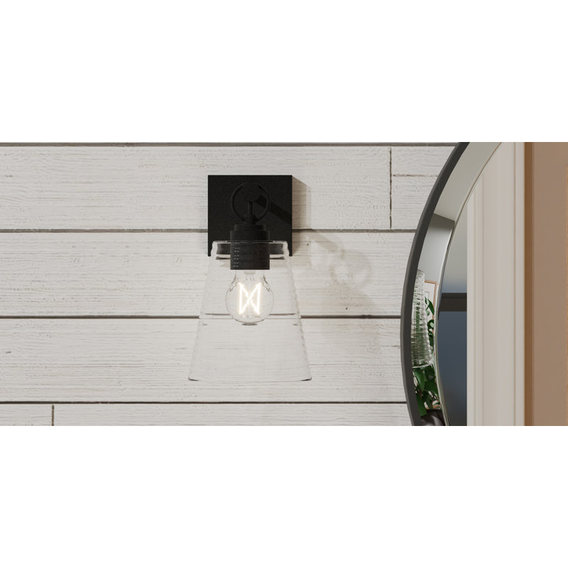 Abinesh 1-Light Earth Black Wall Sconce
