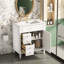 Meuble-lavabo de salle de bain 30 po avec lavabo, armoire de rangement autoportante avec porte à fermeture douce-1653558101