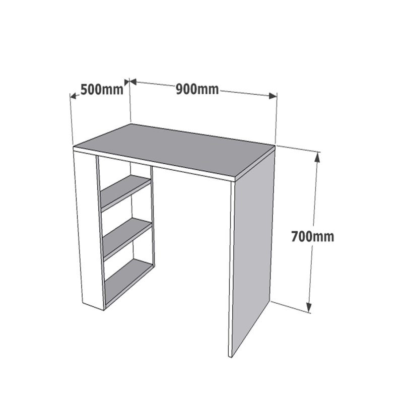 Multipurpose Study Desk with Numerous Shelves, Walnut Color, 35.4 x 27.6 x 19.7 inches | 100% Melamine Coated Particle Board, Thickness: 0.7 inches | Ideal for Home Office & Study Spaces, Stylish & Functional Design