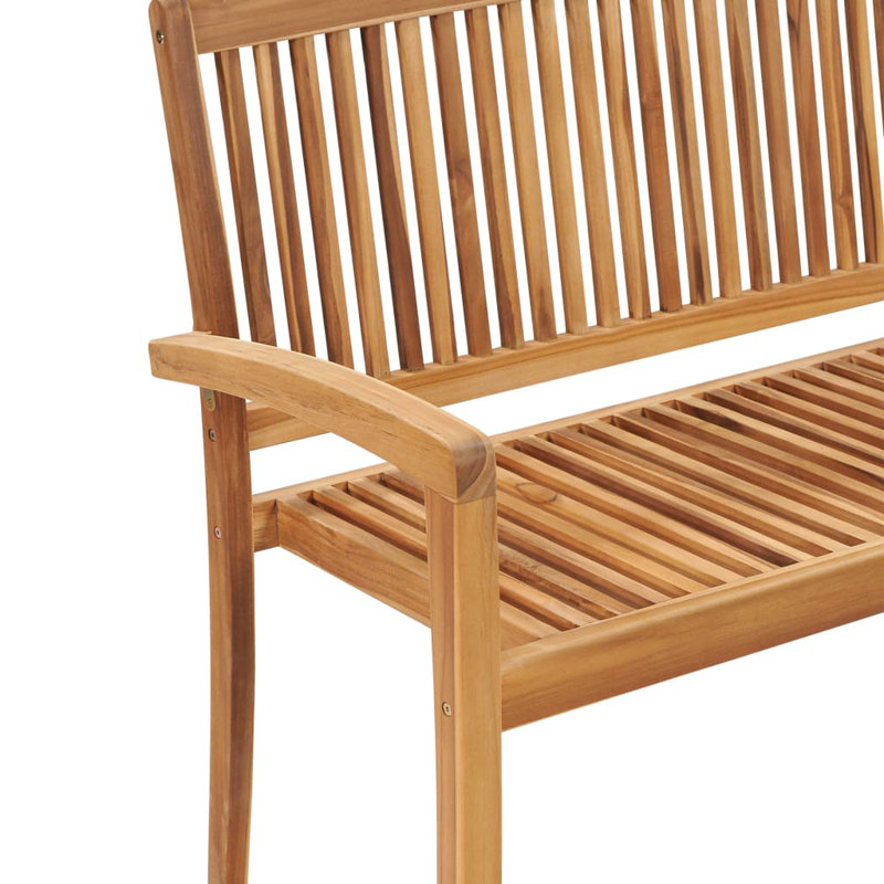 Arlogh Solid Wood Teak Outdoor Bench, 90cm H x 128.5cm W x 57.5cm D