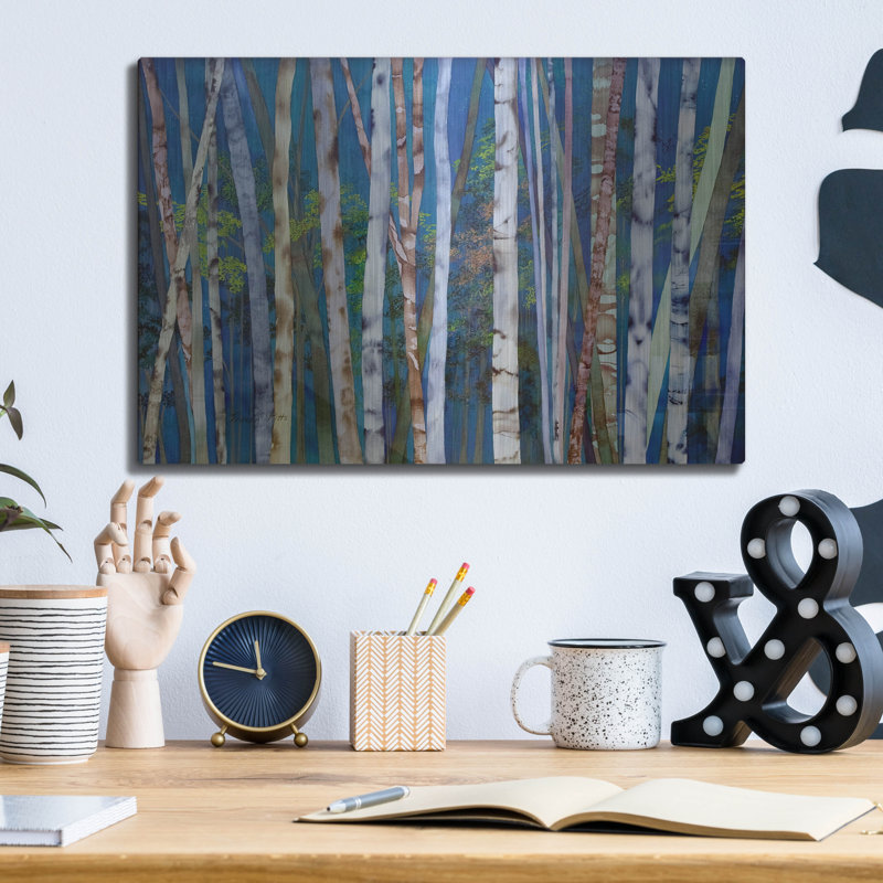 «Mystery Of Trees-Birches» par Sharon Pitts, H 12 po x l 16 po