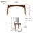 Modern Small Apartment Table And Chairs 6 - Person Four Leg Dining Set-100946027