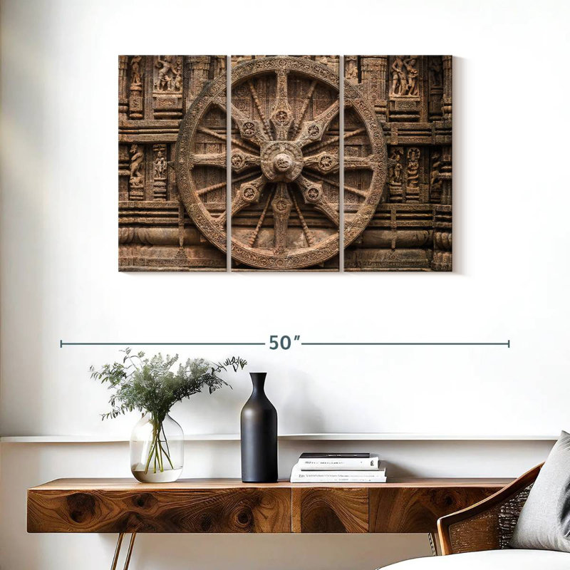 Senne rétro en bois sculpté, H 24 po x l 38 po