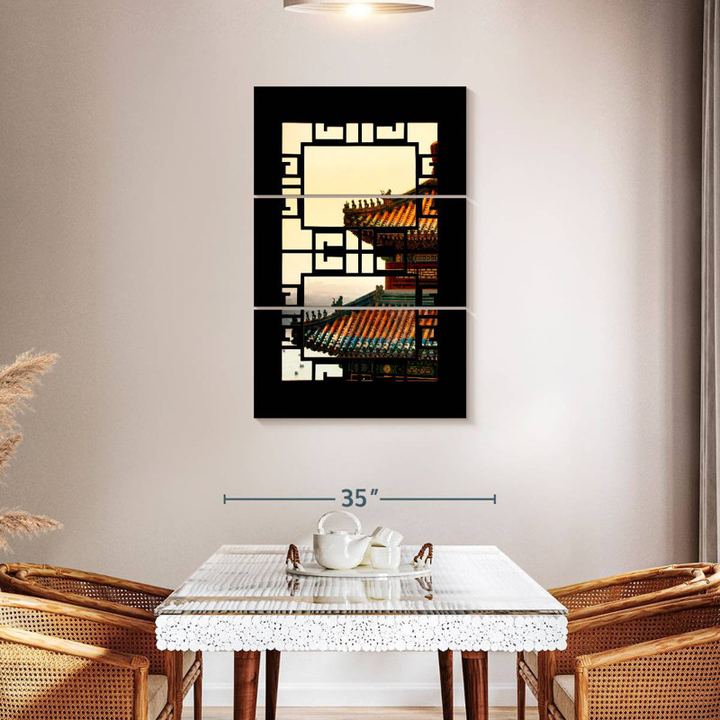 Nicci Asian Window Sunset, H 45 po x l 28 po