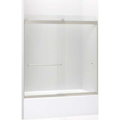 Levity 56.625" - 59.625" W 62.25" H Frameless Tub Door