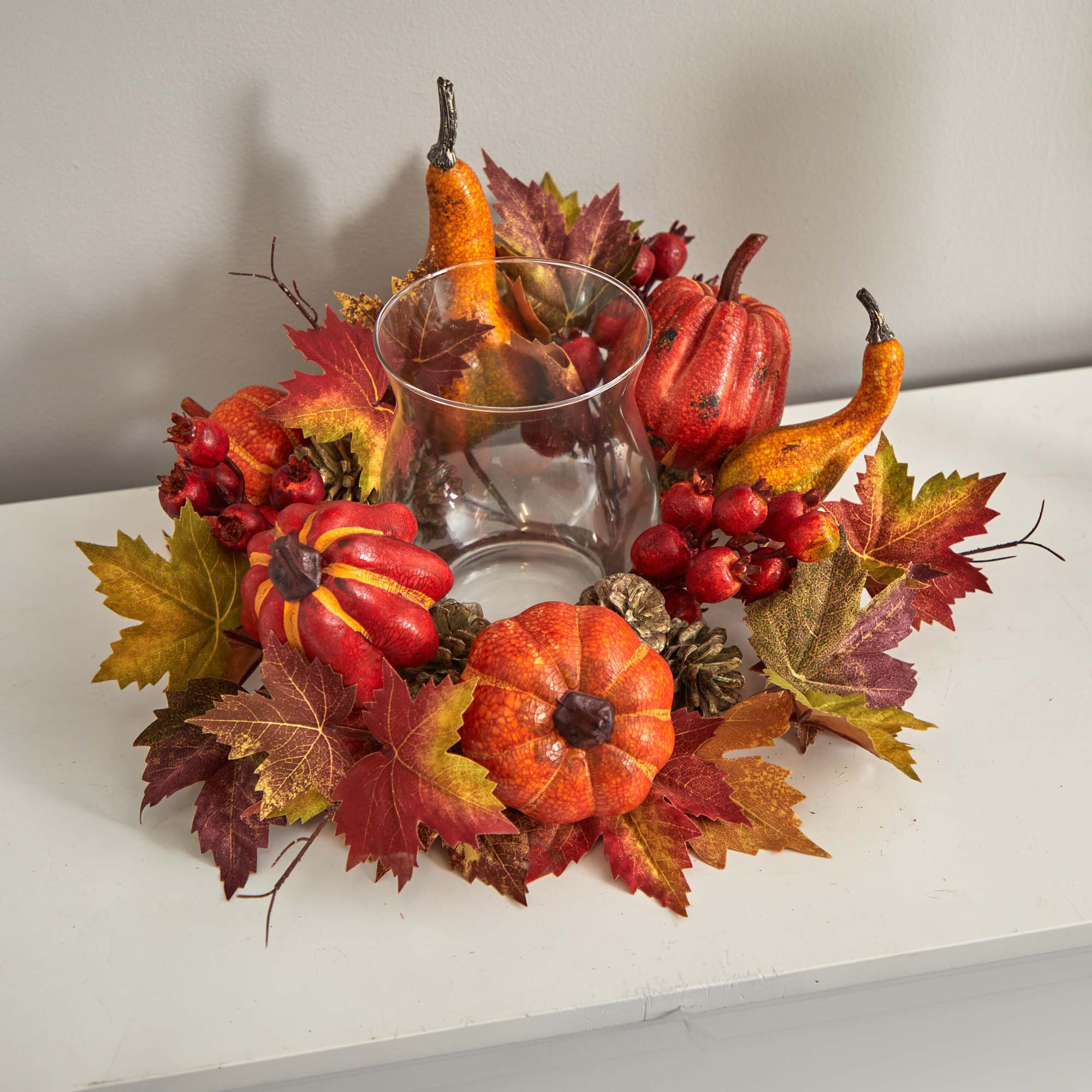 The Holiday Aisle® Mixed Assortment Candelabrum Arrangement in Vase ...