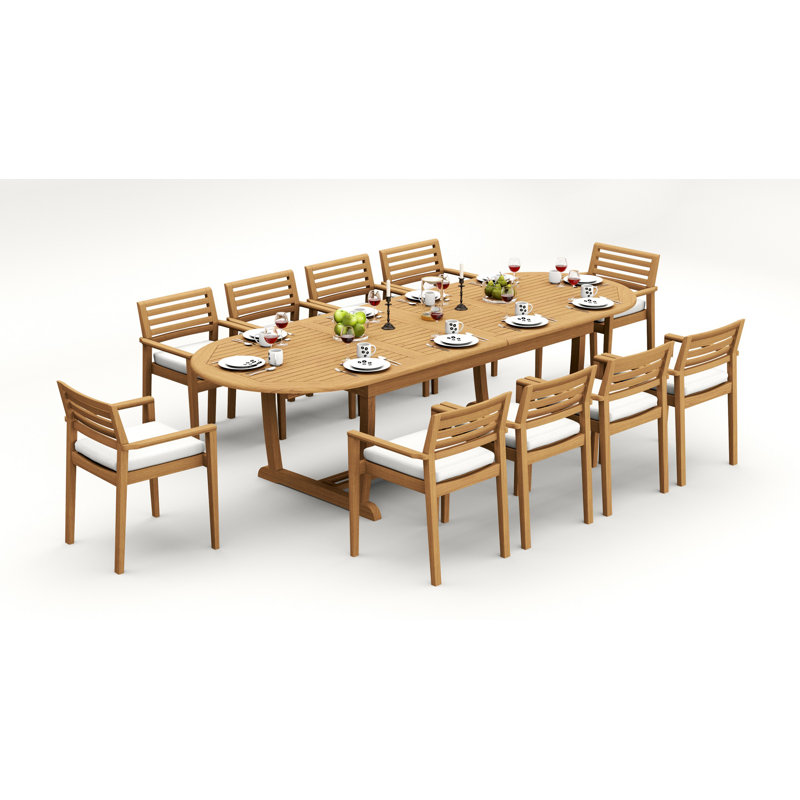 Ensemble repas d'extérieur Bechtel, 30" H x 82" L x 43" W, 10