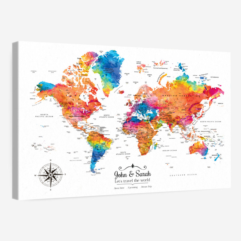 Épinglette personnalisable Let's Travel III World Milstead, H 24 po x l 36 po, Oui