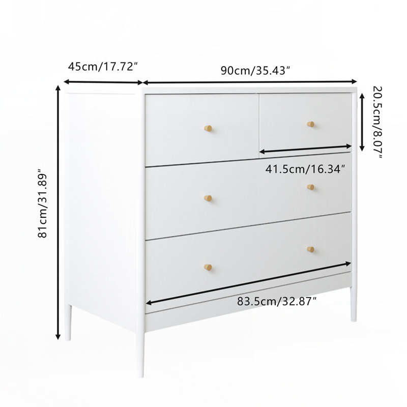 White 4-Drawer Kids Dresser
