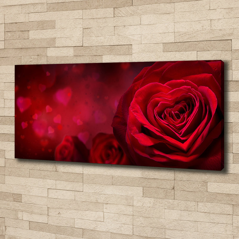 Red Rose Heart - Wrapped Canvas Print