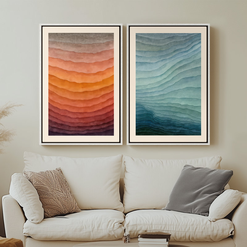 Art mural encadré sur toile, impressions murales abstraites rétro 24 "x 36", H 36 po x l 24 po, Blanc