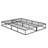 California King Mattress Foundation 1Pc Black Metal Frame With Textured Fabric Cover-1016299156