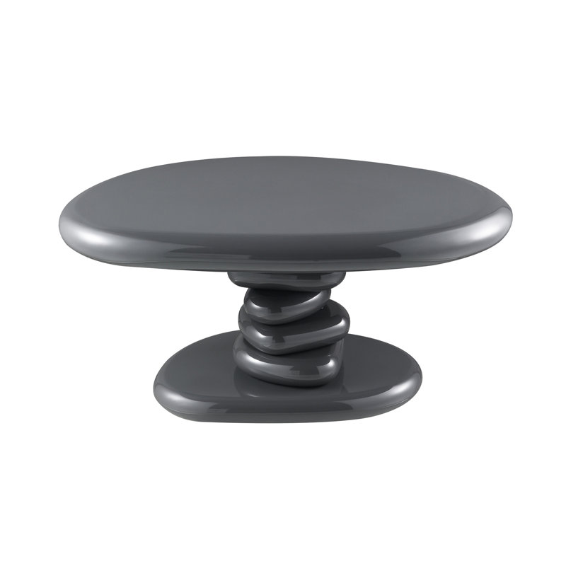 Charlene Gray High Gloss End Table, 15" H x 30" L x 21" W