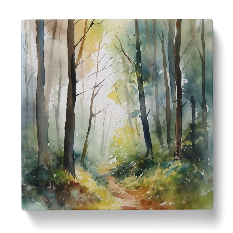 Forest Watercolour No.1 - Print, 35cm H x 35cm W x 3cm D