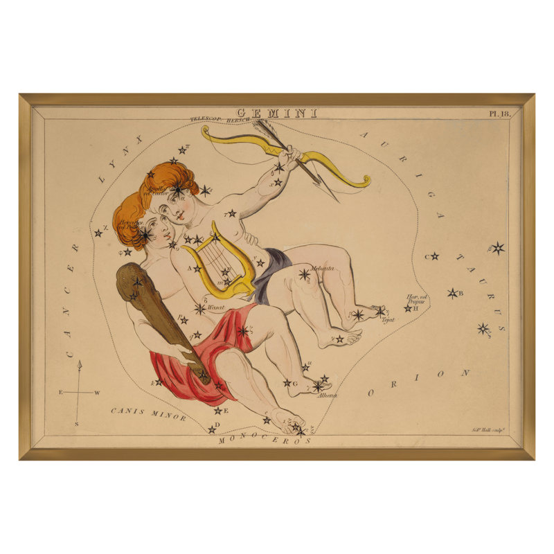 Gemini Print by Grand Archives, Gold Framed, 32" H x 45" W